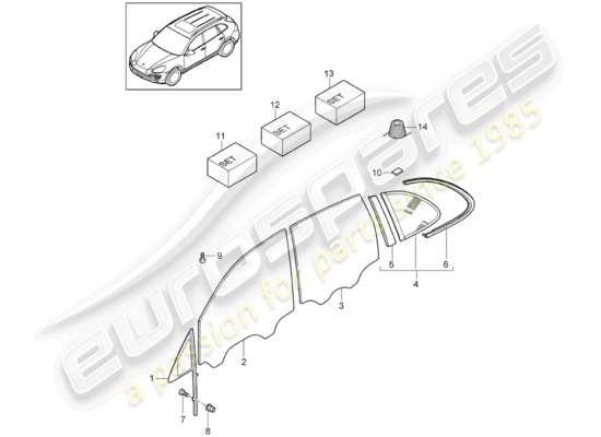 a part diagram from the Porsche Cayenne E2 (2014) parts catalogue