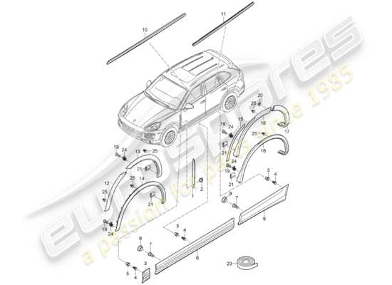 a part diagram from the Porsche Cayenne E2 parts catalogue