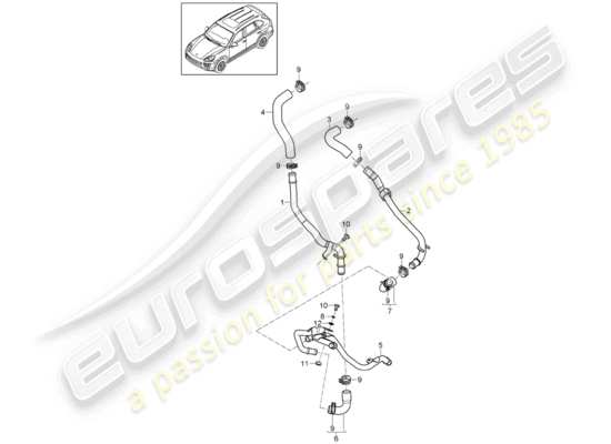 a part diagram from the Porsche Cayenne E2 parts catalogue