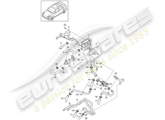 a part diagram from the Porsche Cayenne E2 parts catalogue