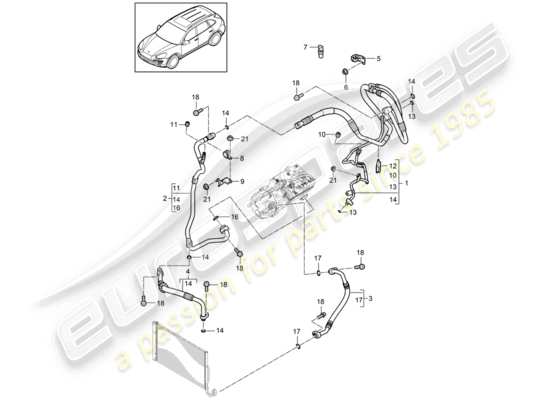 a part diagram from the Porsche Cayenne E2 parts catalogue