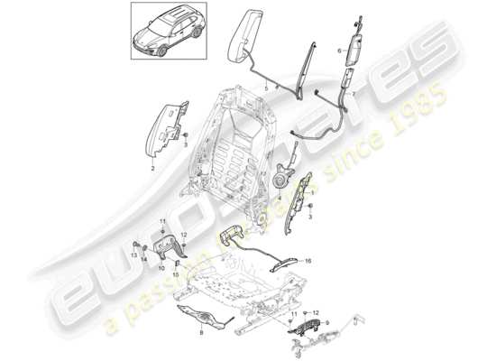 a part diagram from the Porsche Cayenne E2 parts catalogue