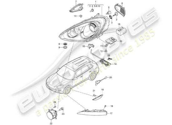 a part diagram from the Porsche Cayenne E2 (2014) parts catalogue