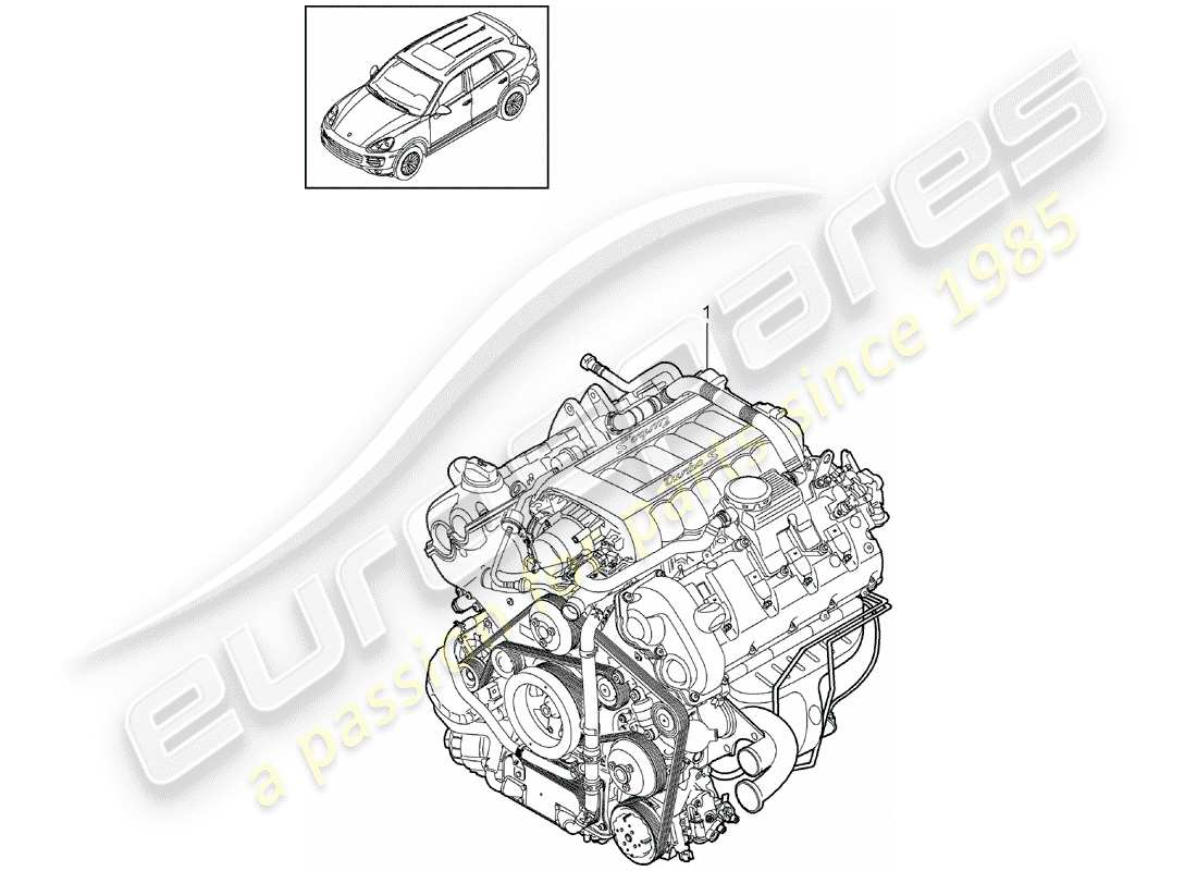 Porsche Cayenne E2 (2015) REPLACEMENT ENGINE Part Diagram