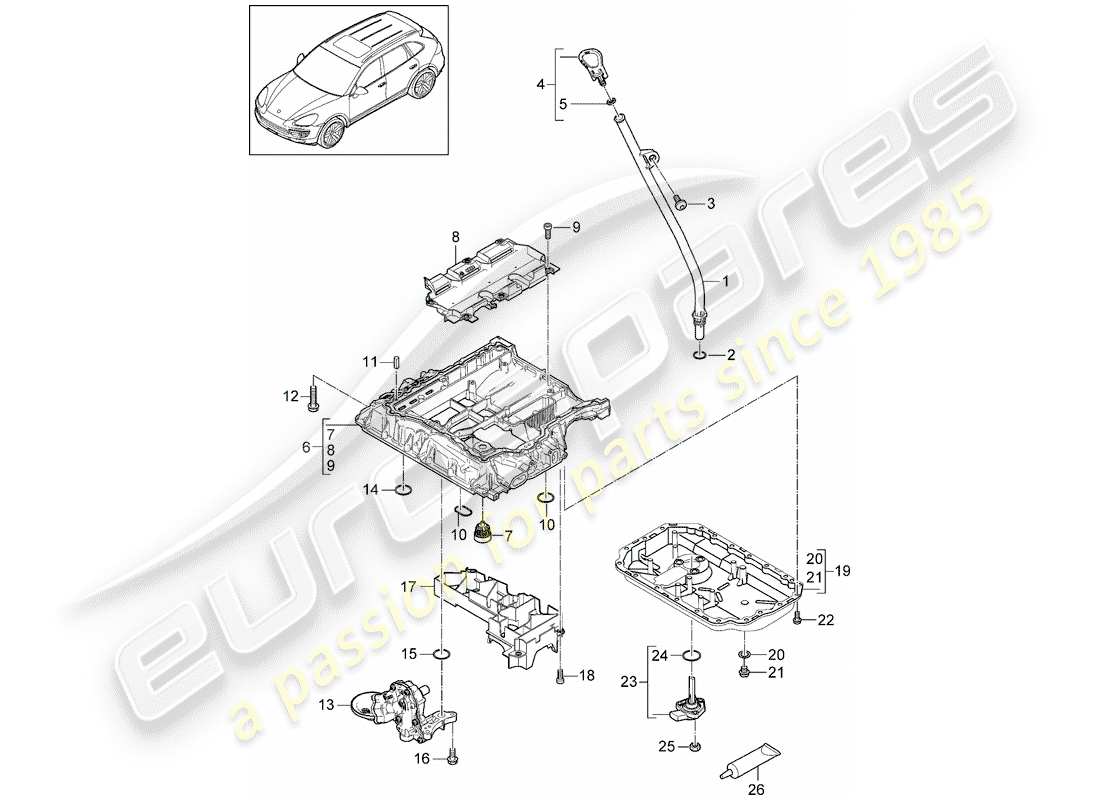 Porsche Cayenne E2 (2015) oil-conducting housing Part Diagram