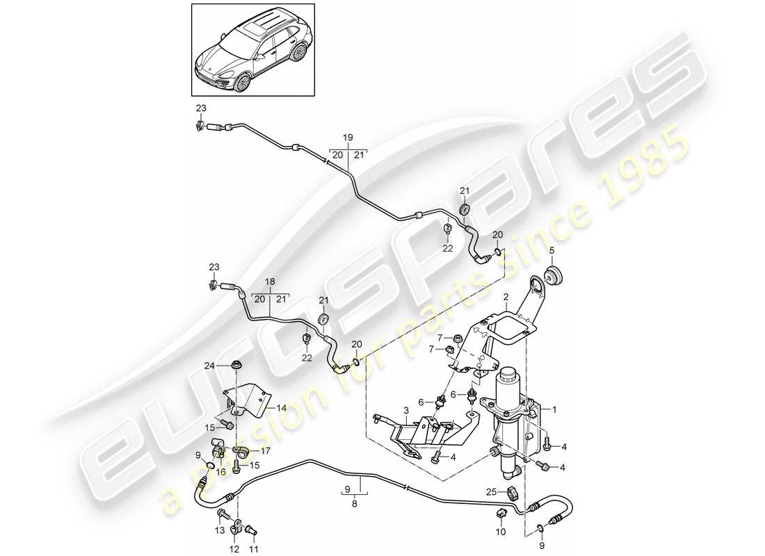 Porsche Cayenne E2 (2015) CONTROL MECHANISM Part Diagram