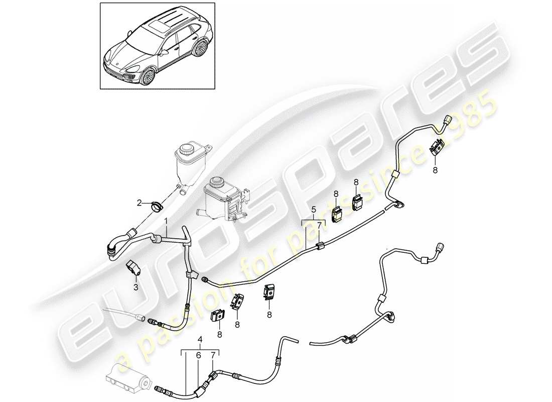 Porsche Cayenne E2 (2015) stabilizer Part Diagram