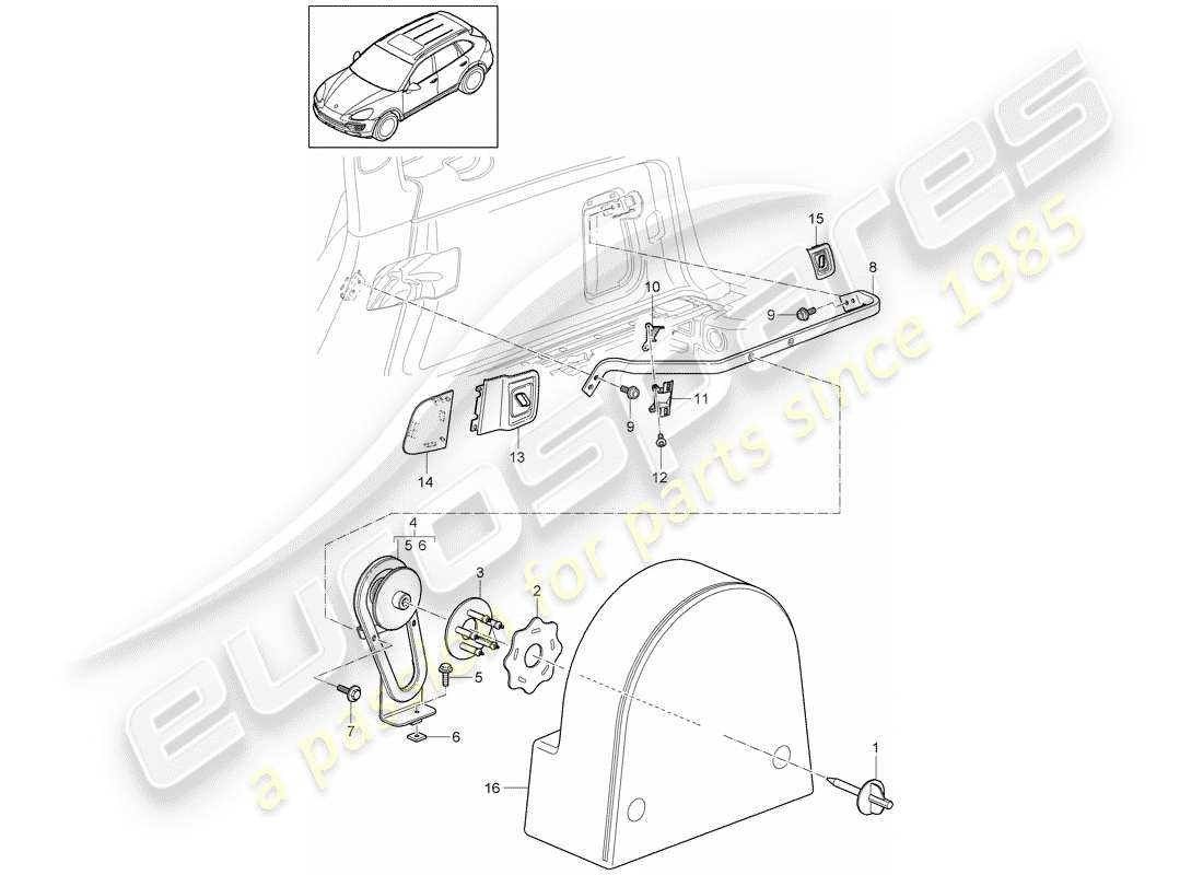 Porsche Cayenne E2 (2015) Accessories Parts Diagram