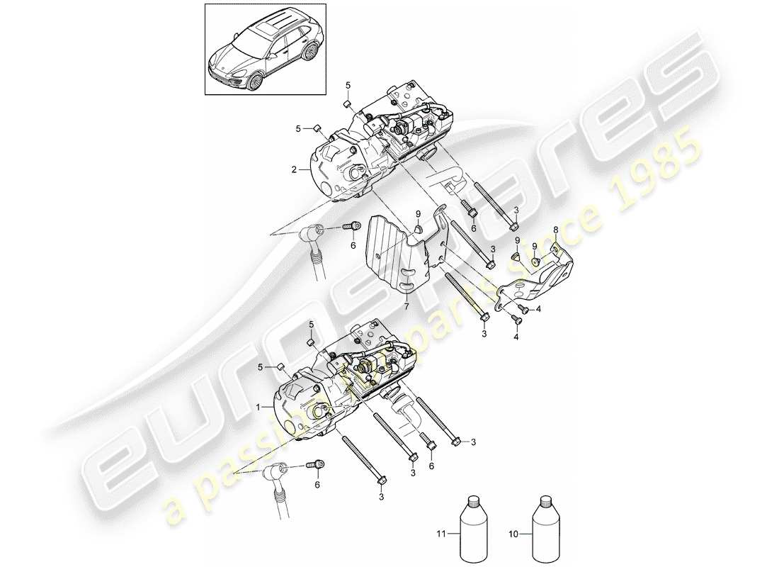 Porsche Cayenne E2 (2015) COMPRESSOR Part Diagram