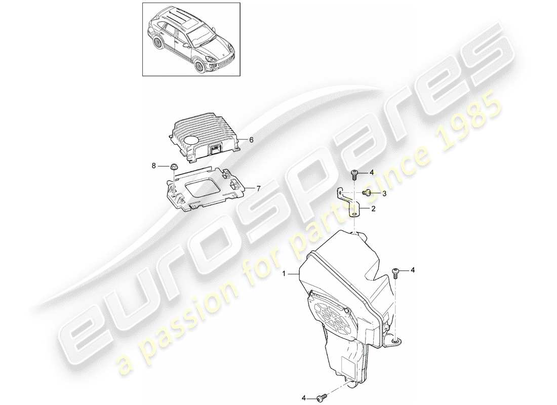 Porsche Cayenne E2 (2015) loudspeaker Part Diagram