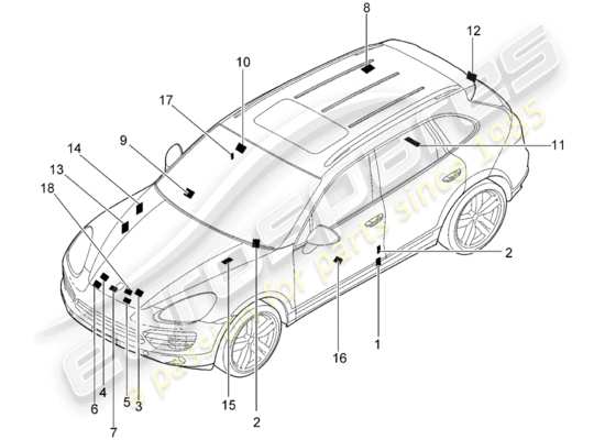 a part diagram from the Porsche Cayenne E2 parts catalogue