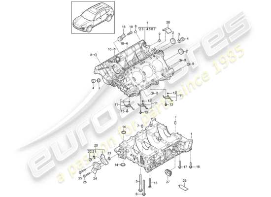 a part diagram from the Porsche Cayenne E2 (2015) parts catalogue