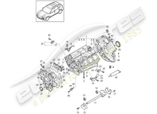 a part diagram from the Porsche Cayenne E2 parts catalogue