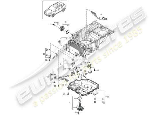 a part diagram from the Porsche Cayenne E2 (2015) parts catalogue