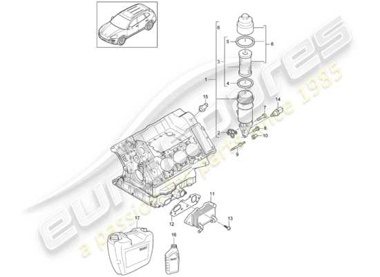 a part diagram from the Porsche Cayenne E2 (2015) parts catalogue