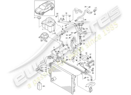 a part diagram from the Porsche Cayenne E2 parts catalogue