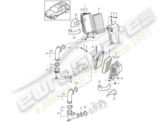 a part diagram from the Porsche Cayenne E2 parts catalogue