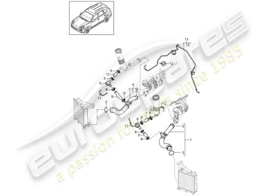 a part diagram from the Porsche Cayenne E2 (2015) parts catalogue