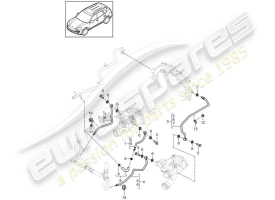 a part diagram from the Porsche Cayenne E2 parts catalogue