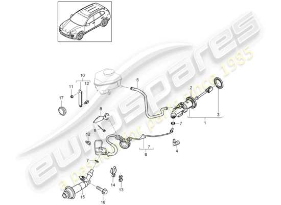 a part diagram from the Porsche Cayenne E2 parts catalogue