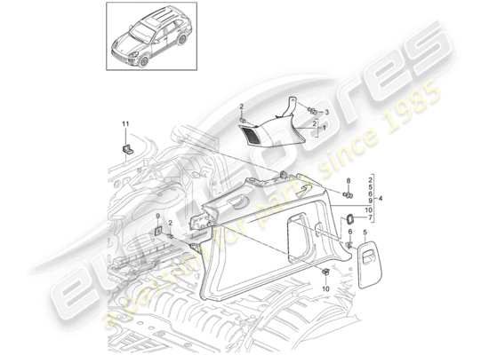 a part diagram from the Porsche Cayenne E2 parts catalogue