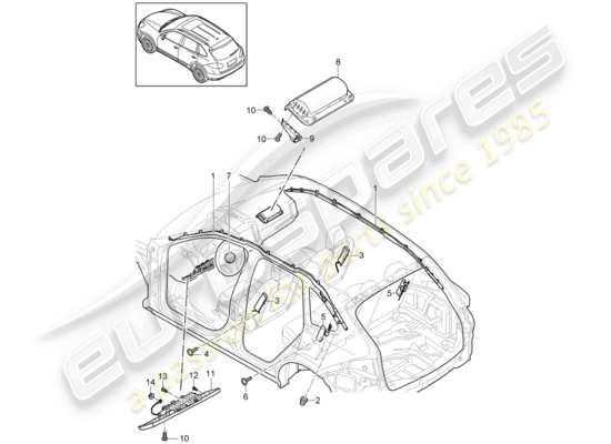 a part diagram from the Porsche Cayenne E2 parts catalogue