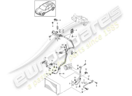 a part diagram from the Porsche Cayenne E2 parts catalogue