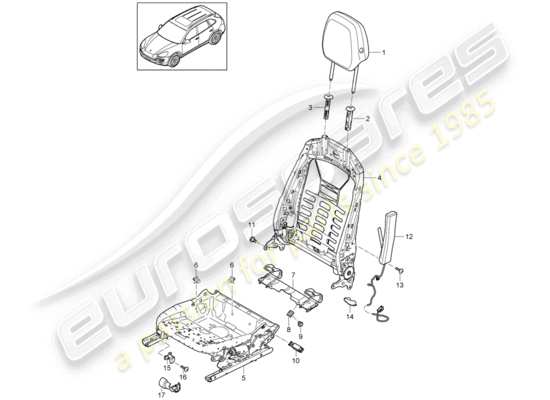 a part diagram from the Porsche Cayenne E2 (2015) parts catalogue