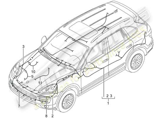 a part diagram from the Porsche Cayenne E2 (2015) parts catalogue