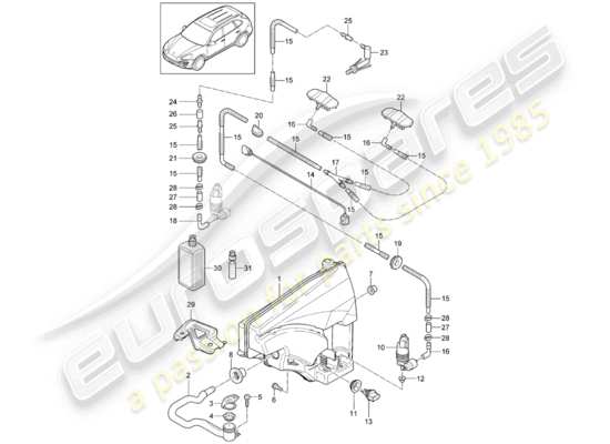 a part diagram from the Porsche Cayenne E2 (2015) parts catalogue