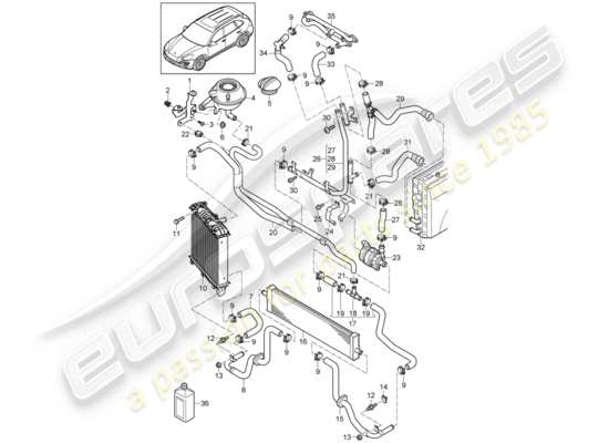 a part diagram from the Porsche Cayenne E2 parts catalogue