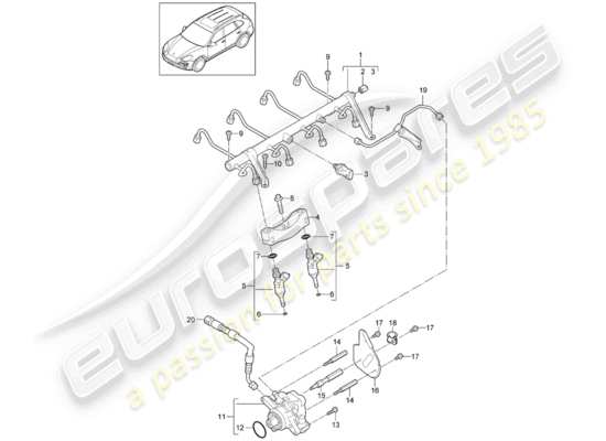 a part diagram from the Porsche Cayenne E2 parts catalogue