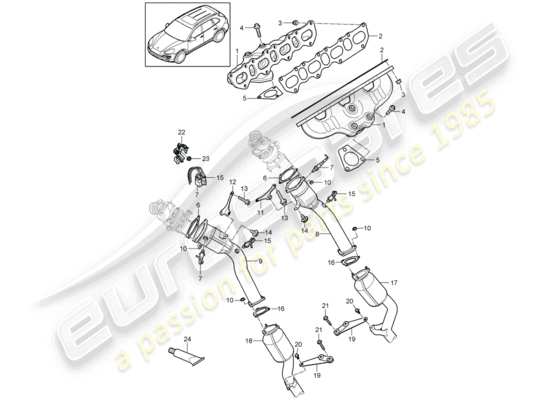 a part diagram from the Porsche Cayenne E2 parts catalogue