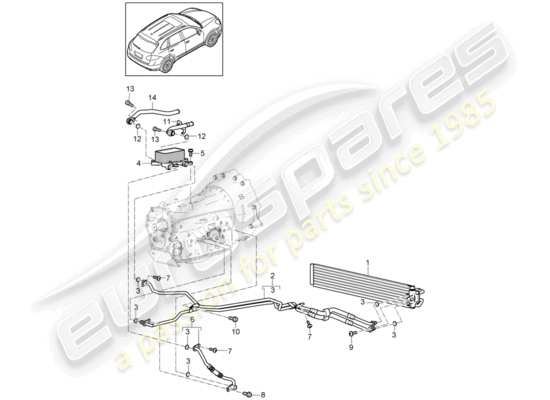 a part diagram from the Porsche Cayenne E2 (2016) parts catalogue