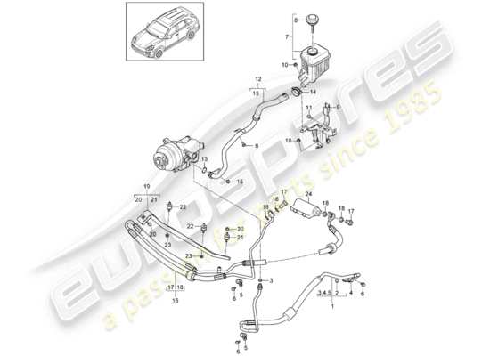 a part diagram from the Porsche Cayenne E2 parts catalogue