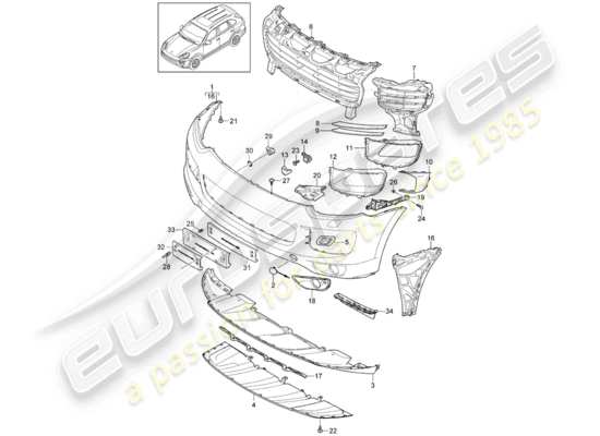 a part diagram from the Porsche Cayenne E2 (2016) parts catalogue