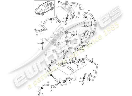 a part diagram from the Porsche Cayenne E2 parts catalogue