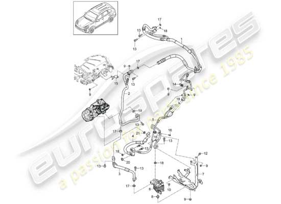 a part diagram from the Porsche Cayenne E2 (2016) parts catalogue