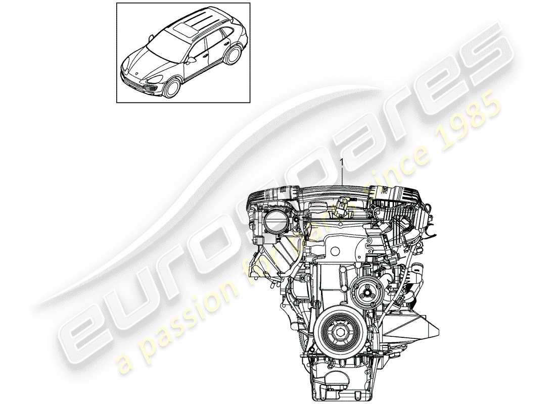 Porsche Cayenne E2 (2017) REPLACEMENT ENGINE Part Diagram
