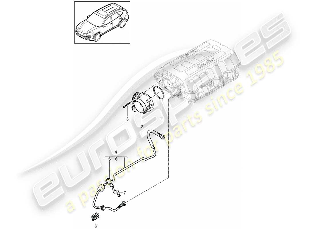 Porsche Cayenne E2 (2017) THROTTLE BODY Part Diagram