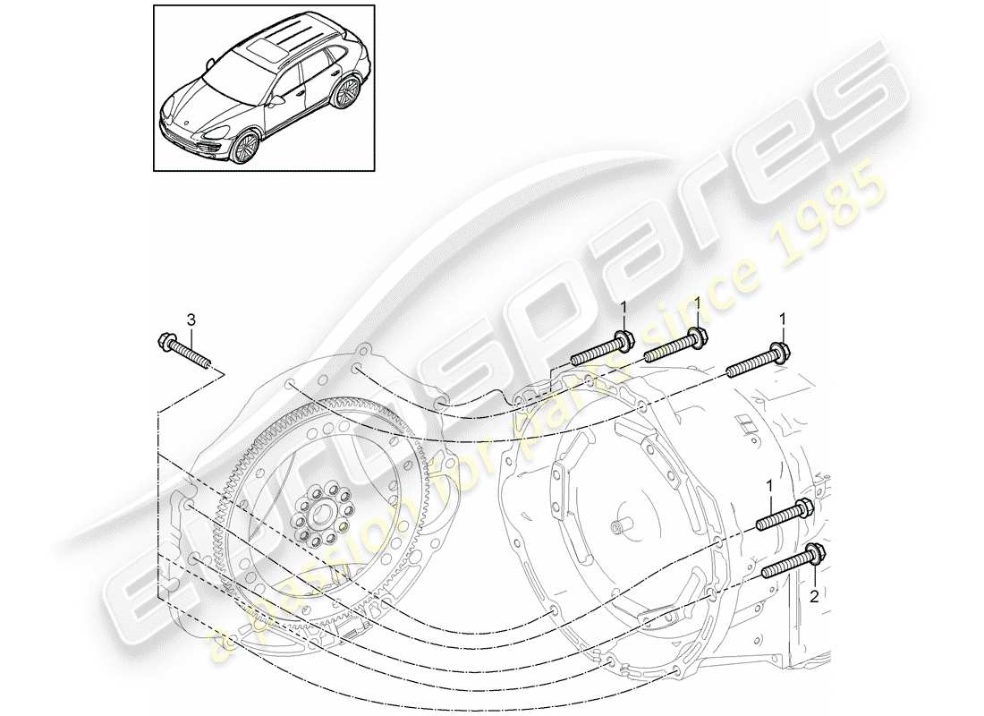 Porsche Cayenne E2 (2017) mounting parts for engine and Part Diagram