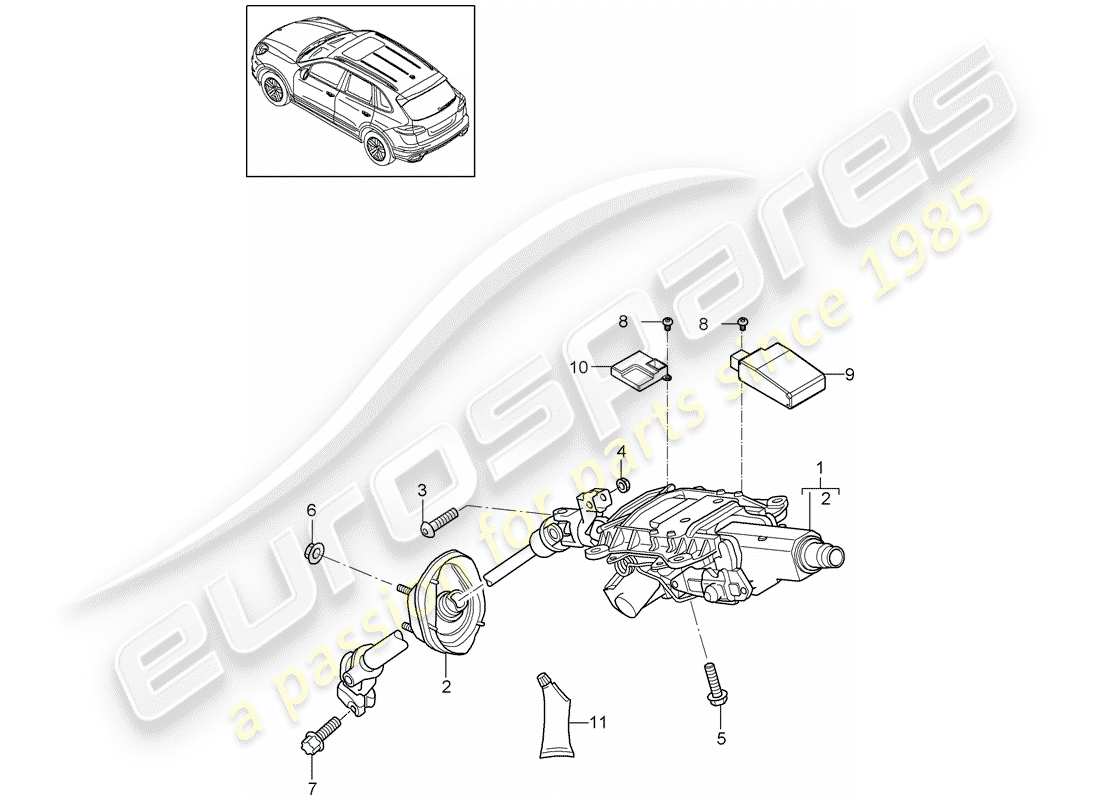 Porsche Cayenne E2 (2017) Steering Column Part Diagram