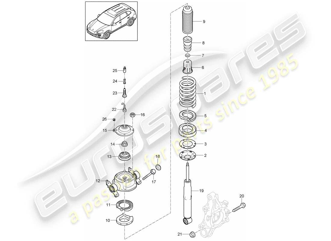 Porsche Cayenne E2 (2017) SUSPENSION Part Diagram