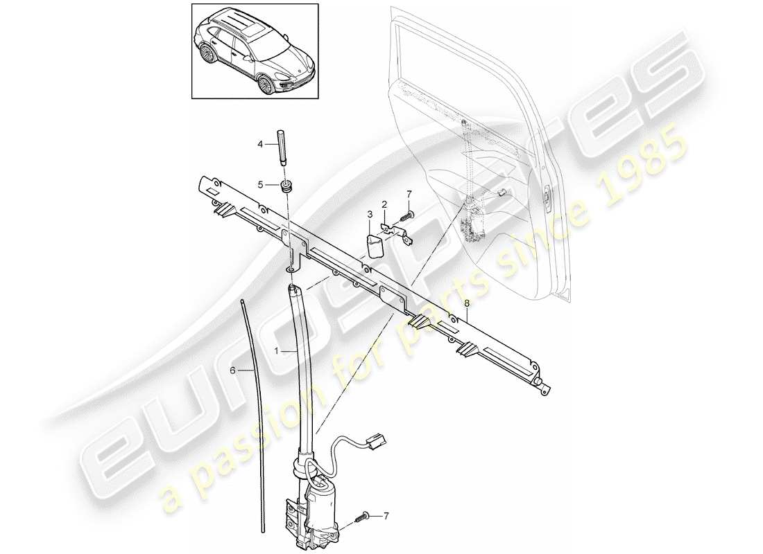 Porsche Cayenne E2 (2017) blind Part Diagram