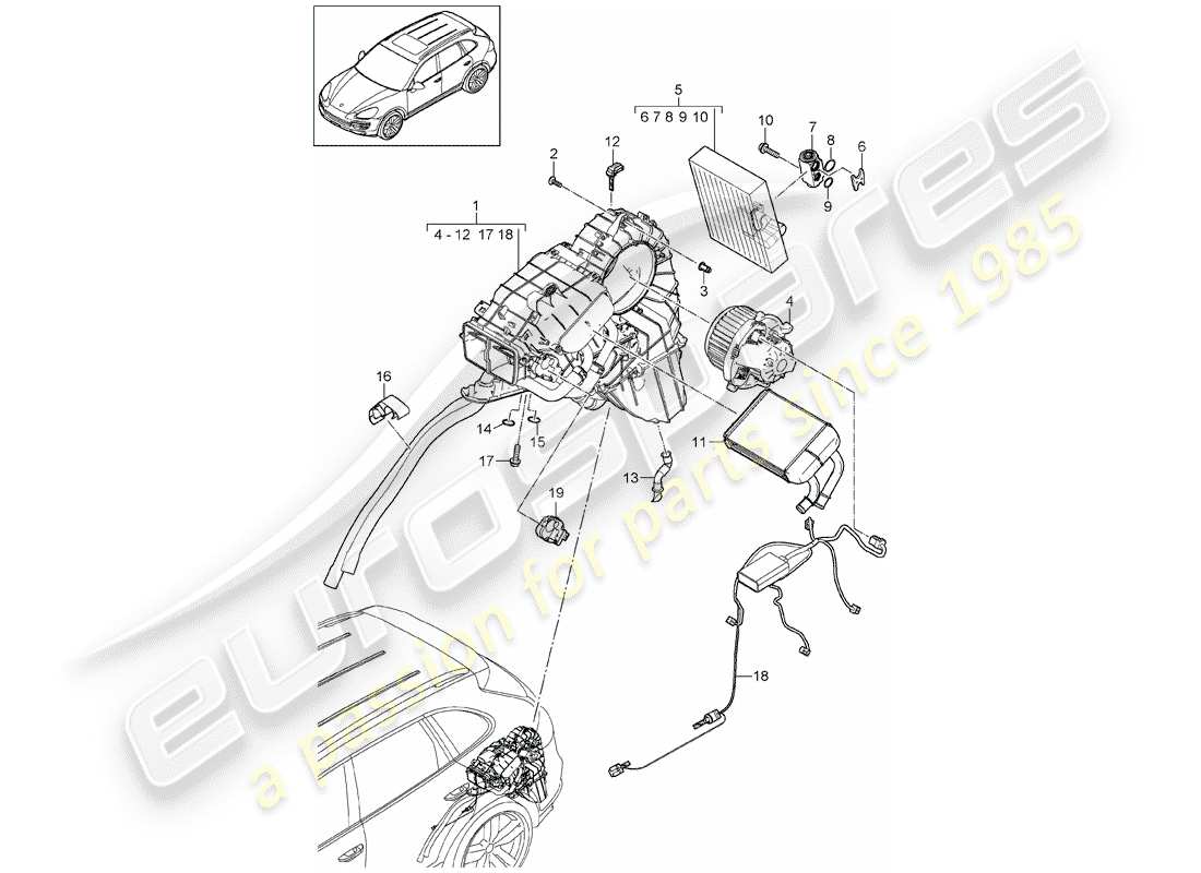 Porsche Cayenne E2 (2017) AIR CONDITIONER Part Diagram