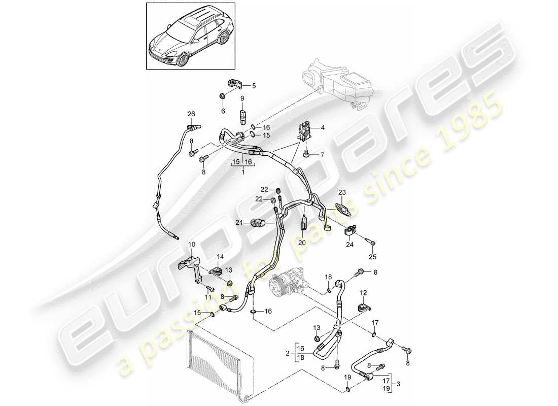 Porsche Cayenne E2 (2017) REFRIGERANT CIRCUIT Part Diagram