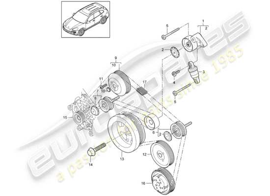 a part diagram from the Porsche Cayenne E2 (2017) parts catalogue