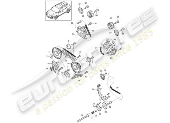 a part diagram from the Porsche Cayenne E2 parts catalogue