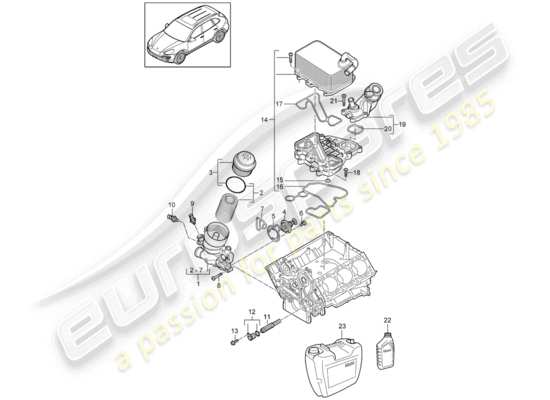 a part diagram from the Porsche Cayenne E2 (2017) parts catalogue