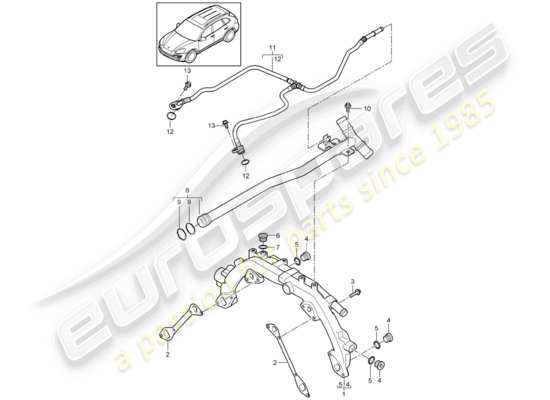 a part diagram from the Porsche Cayenne E2 (2017) parts catalogue